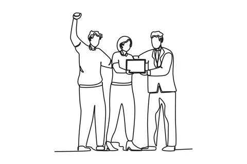 A group of employees reached the target Stock Illustration