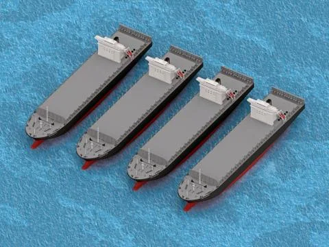 Group empty container ships Stockillustratie