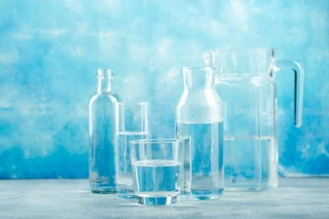 Group of empty glass jars Stock Photos