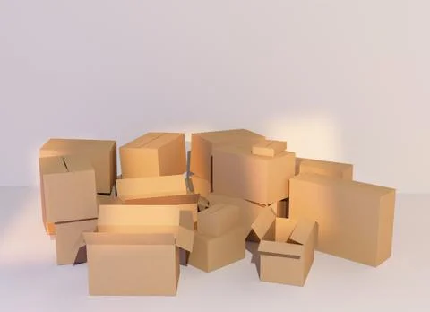 Group of empty packages Stock Illustration