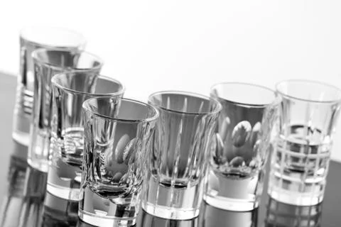Group of empty shot glasses Stock Photos