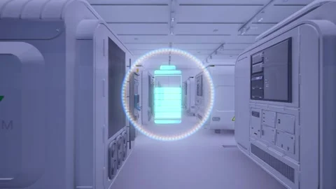 Group of energy storage systems or battery container units with digital graphic  Stock Footage 310659628