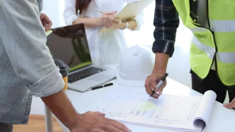 Group of engineer team successful planning and meeting shake hand Stock Footage 157719068