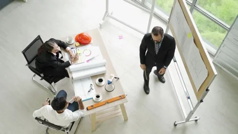 Group engineering with manager working and meeting Stock-Footage 139328045