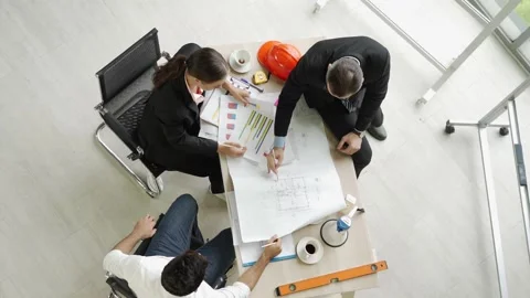 Group engineering with manager working and meeting Stock Footage 139328092