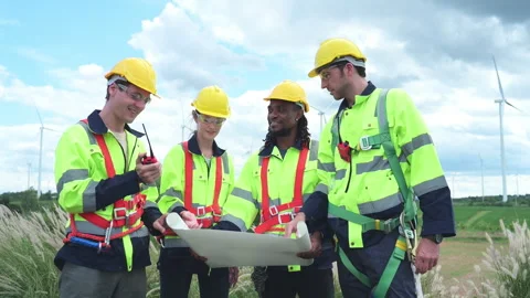 Group of engineers and technicians are discussing Stock Footage 253983046