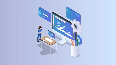 Group of engineers making aircraft on computer Stock Footage 175705773