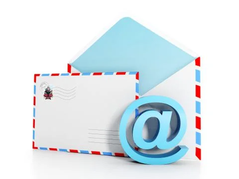 Group envelope is on the white background Stock Illustration