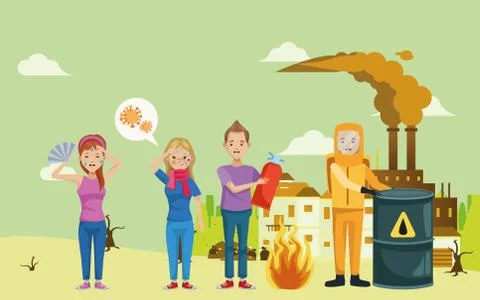 Group of environmentalists avatars characters Ilustración de archivo