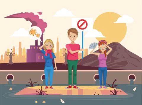 Group of environmentalists avatars characters Ilustración de archivo