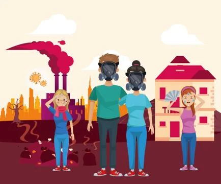 Group of environmentalists avatars characters Ilustración de archivo