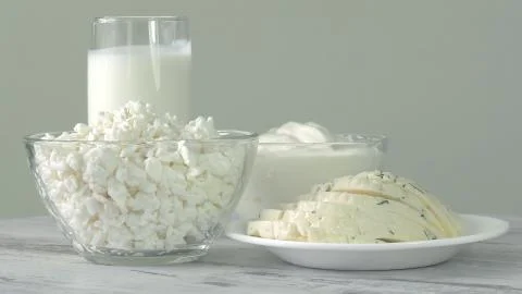 A group of environmentally friendly non-GMO dairy products, Stock Photos