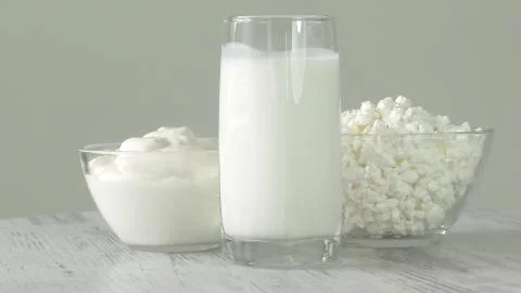 A group of environmentally friendly non-GMO dairy products, Stock Photos
