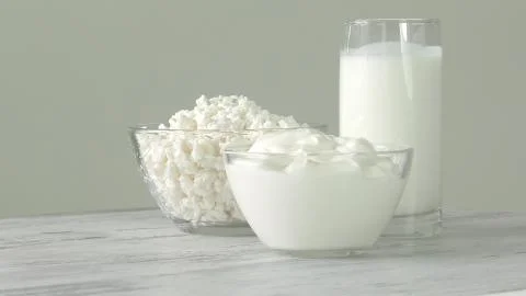 A group of environmentally friendly non-GMO dairy products, Stock Photos