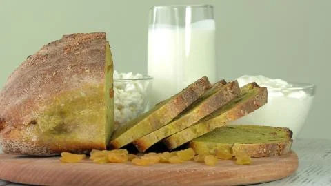 A group of environmentally friendly non-GMO dairy products Stock Photos