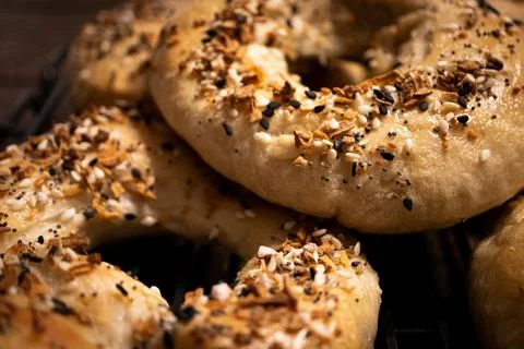 Group of Everything Bagels Stock Photos