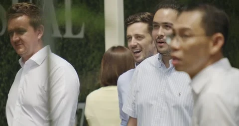 Group of expat office workers walking Stock Footage 250771367