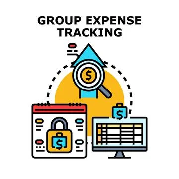 Group expense tracking concept vector illustration Stock Illustration