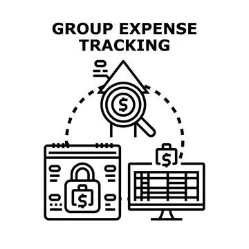 Group expense tracking concept vector illustration Stock Illustration