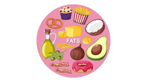 Group of Fat Macronutrients Food Stock Footage 252632704
