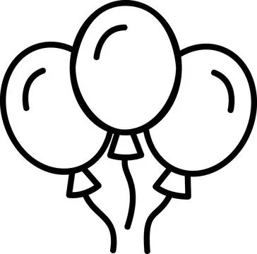 Group of festive balloons line icon 스톡 일러스트