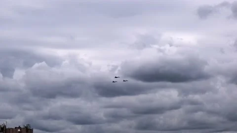 A group of fighter jets against sky 動画素材 160986904