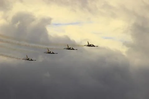 A group of fighter jets Stock Photos