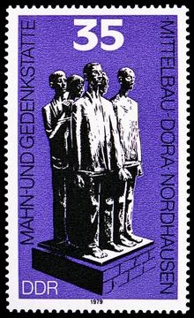 Group of figures in the former concentration camp Mittelbau-Dora, Internati.. Stock Photos