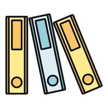 Group of file folders organizing documents icon Stock Illustration