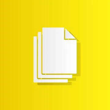 Group of files in style white icon with shadow Stock Illustration