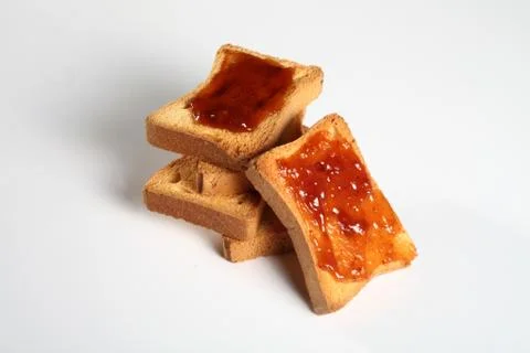Group of five biscuits with jam Foto stock