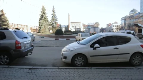Group of five happy friends walking urban environment. Stock Footage 88155004