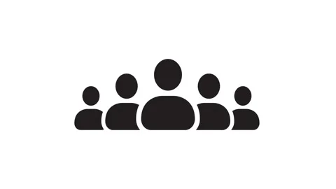 Group of five people icon animation isolated on white background Stock Footage 327664601