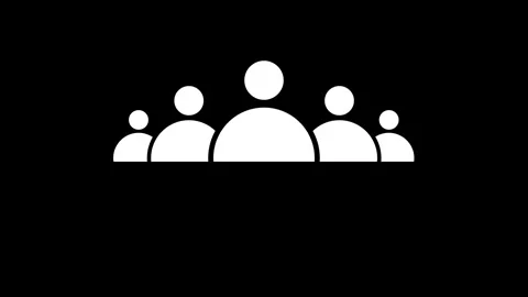 Group of five people icon isolated animation .Community icon,Business and t.. Stock Footage 337699955