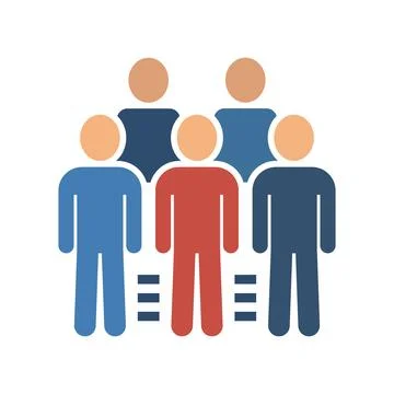 Group Of Five People Representing Social Or Professional Connections Stock Illustration
