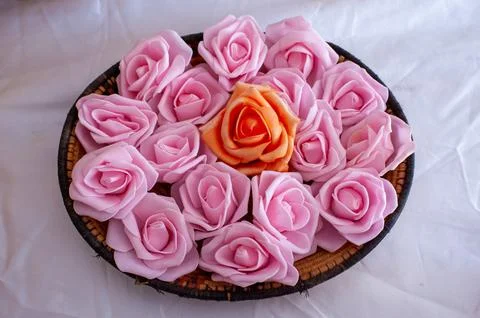 Group of flowers in the table Stock Photos