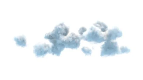 Group of fluffy clouds isolated on white background 3d illustration Stockillustratie