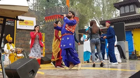Group of folk artist perform dancing Vídeo Stock 103268226