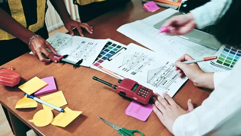 Group of foreman construction engineers discussing Stock Footage 146628810