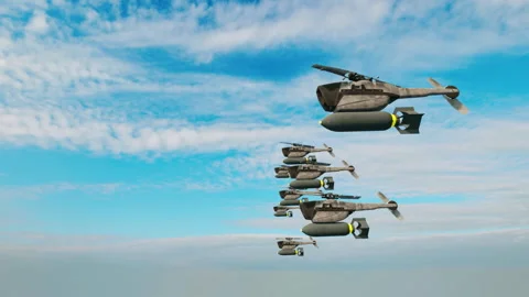 A group of FPV drones with large Stock Video Pond5