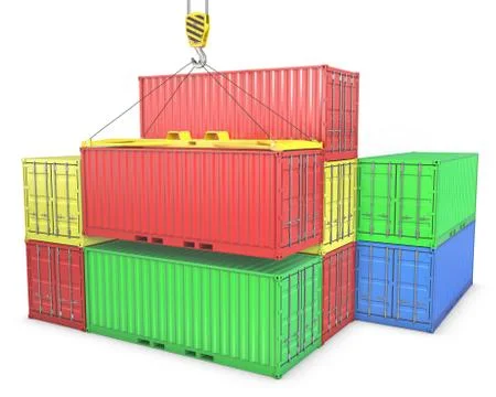 Group of freight containers Stock Illustration