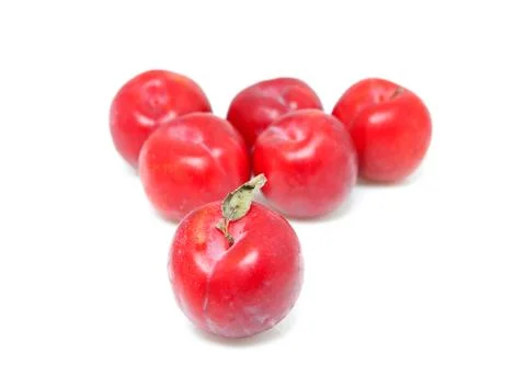 Group of fresh plums Stock Photos