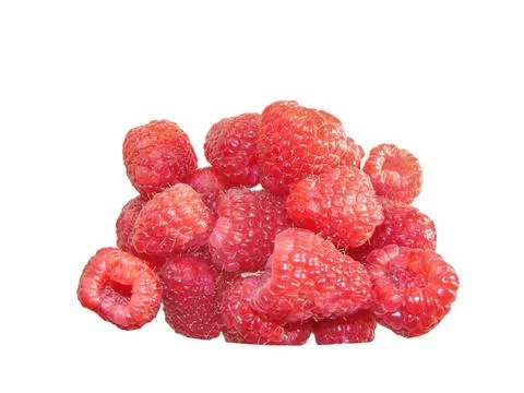 Group of fresh raspberry isolated on white background Фото