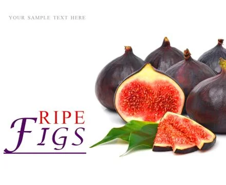 Group of fresh ripe figs Illustrazione stock