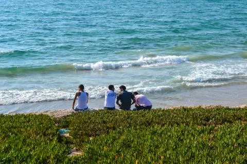 A group of friends at the beach Stock Photos