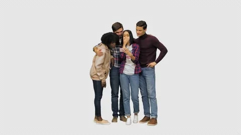 A group of friends checking out something funny on their smartphone, Alpha Stock-Footage 151015289