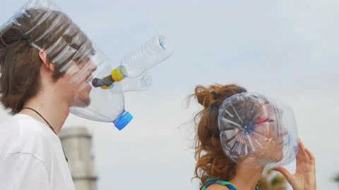 Group of Friends. Covering Faces with Plastic Face Shields. Covid 19 Coronavirus 스톡 동영상 131286904