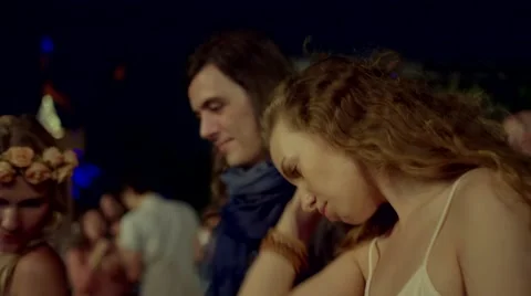 Group of friends dancing at concert Stock Footage 63083781