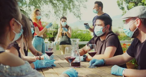 Group of friends going out after coronavirus lockdown. Lifestyle moments during Stock Footage 137897840