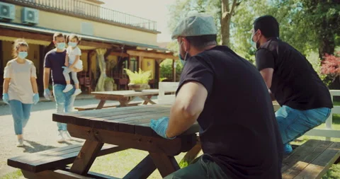 Group of friends going out after coronavirus lockdown. Lifestyle moments during Stock Footage 137900487